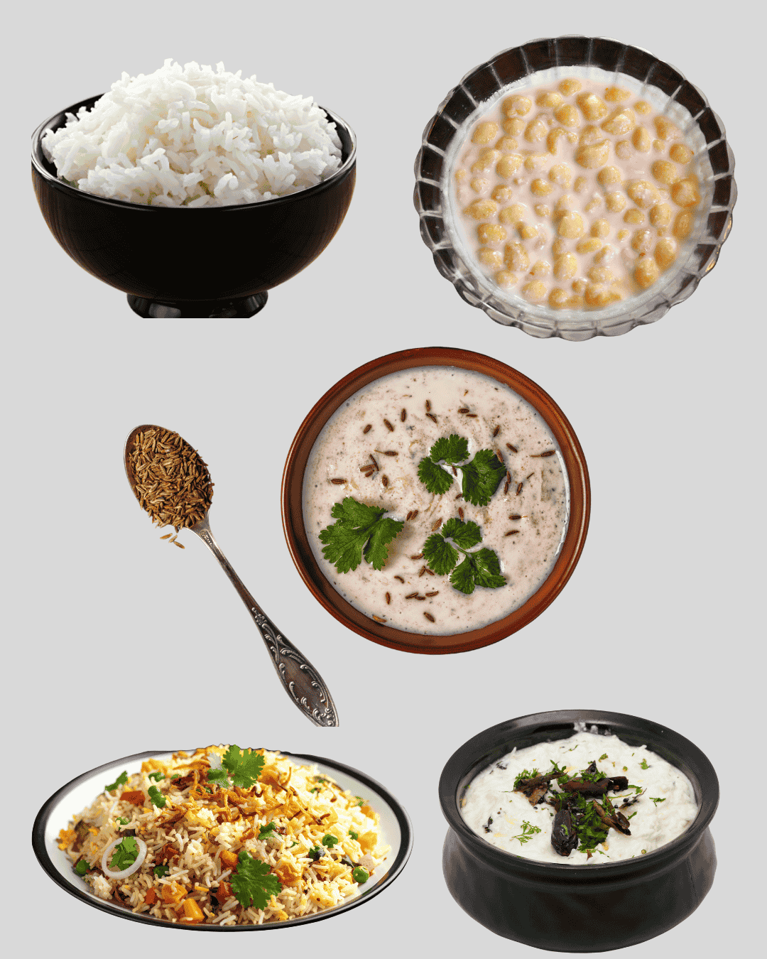 Arrow Spoon Rice & Raita 
